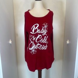 Baby It’s Cold Outside Red Ling Sleeve Shirt Size XL
